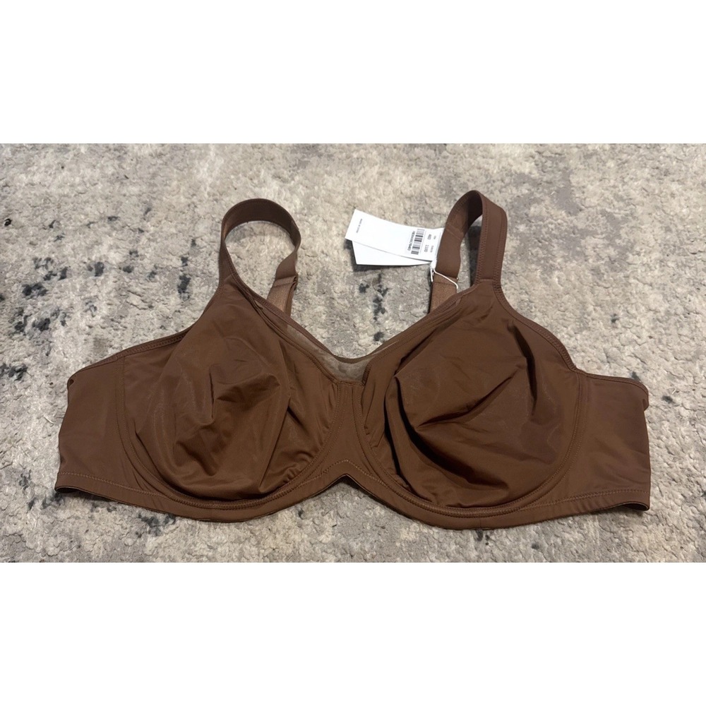 HSIA Minimizer Bra Womens 48D Brown Full Coverage Underwire Unlined Stretch NEW